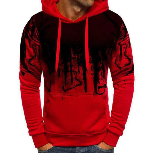 Gradient Print Men's Pullover Hooded Sweatshirt Spring Autumn Daily