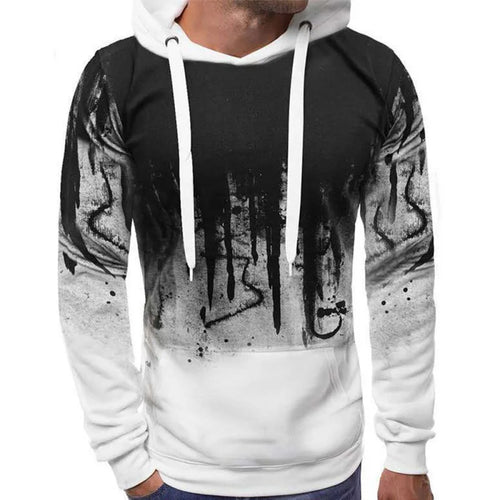 Gradient Print Men's Pullover Hooded Sweatshirt Spring Autumn Daily